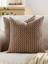 Load image into Gallery viewer, 1pc/2pcs Set Semi-Circle Geometric Pattern Pillow Case, Canvas Circle Velvet Embroidery Crafted Square Cushion Cover, For Daily Use In Bedroom, Living Room, Sofa, Yard, Garden Decor, Without Core 30*50cm 45*45cm