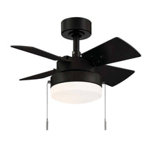 Load image into Gallery viewer, Hampton Bay YG922B-MBK Metarie II 24 in. Indoor Matte Black Ceiling Fan with Light