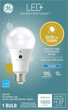 Load image into Gallery viewer, GE LED+ Dusk to Dawn 100-Watt EQ A21 Daylight LED Light Bulb